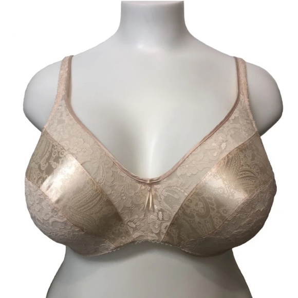 Wacoal Slimline TM Full support sati & lace minimizer BLACK Bra 85150 36DDD - Picture 4 of 6